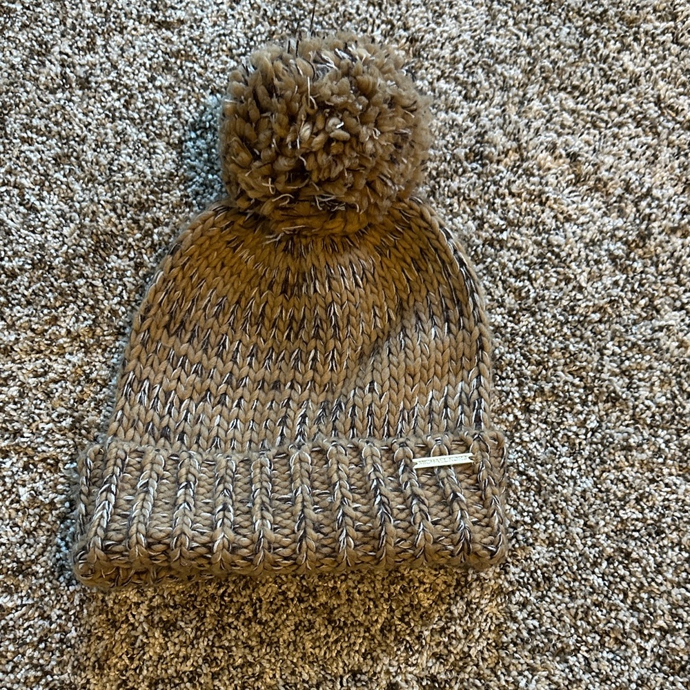 MICHAEL Michael Kors Brown Knit Pom-Pom Beanie